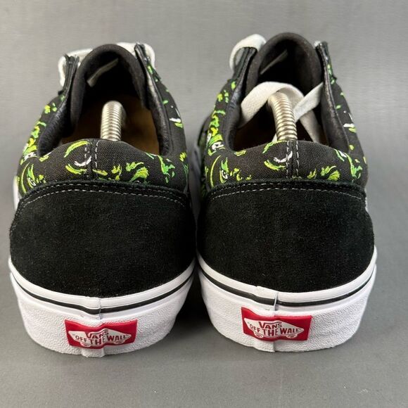 VANS OLD SKOOL EYES IN THE DARK BLACK / GREEN sneaker shoes men’s size 12 - Picture 4 of 8